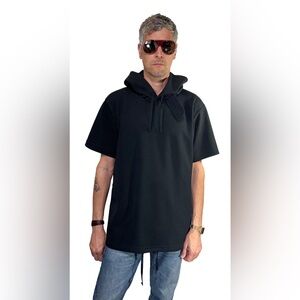 ENGINEERED GARMENTS Dark Navy Short Sleeve Diamond Knit Men’s Hoody Size: Medium